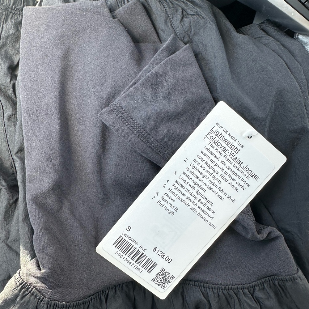 Lululemon Athletica Black Foldover Waist Joggers